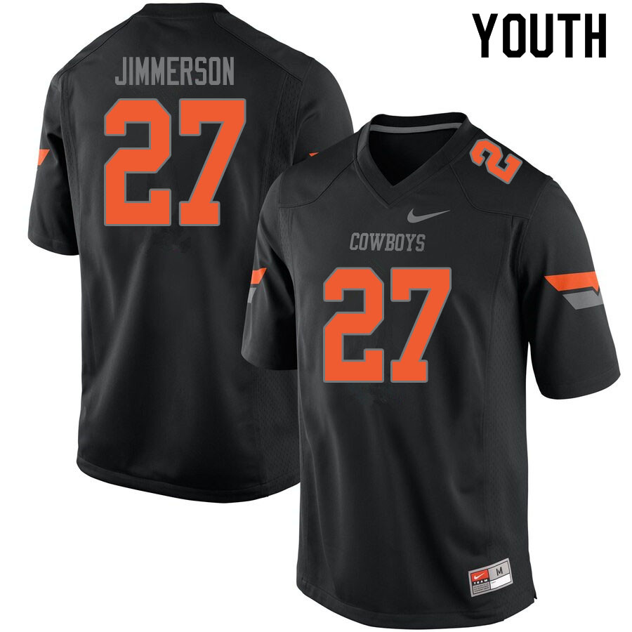 Youth #27 Anthony Jimmerson Oklahoma State Cowboys College Football Jerseys Sale-Black - Click Image to Close